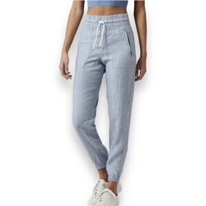 Athleta Cabo Linen Jogger Light Blue Women's 6 Comfy Athletic Beach Coastal